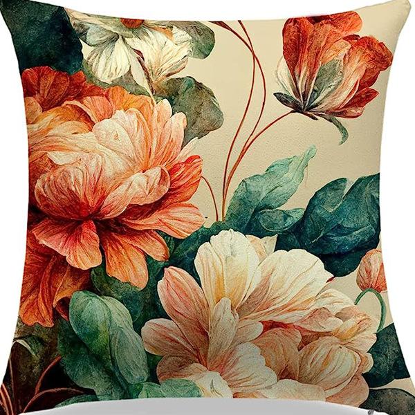 American Retro Linen Peach Leather Velvet Pillow Case Living Room Sofa Office Car Cushion