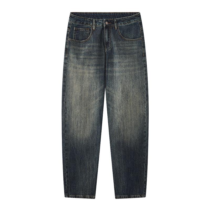 

Старые прямые джинсы Мужские американские микроэластичные облегающие брюки 40 синий