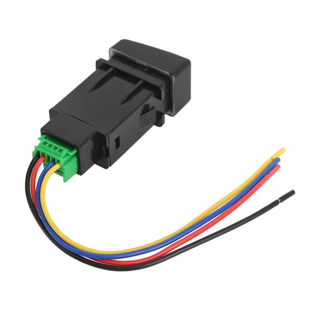 4 Pole 12V Button Switch with LED Indicator Light Fog Light Push Button Switch Replacement for ISUZU MU X