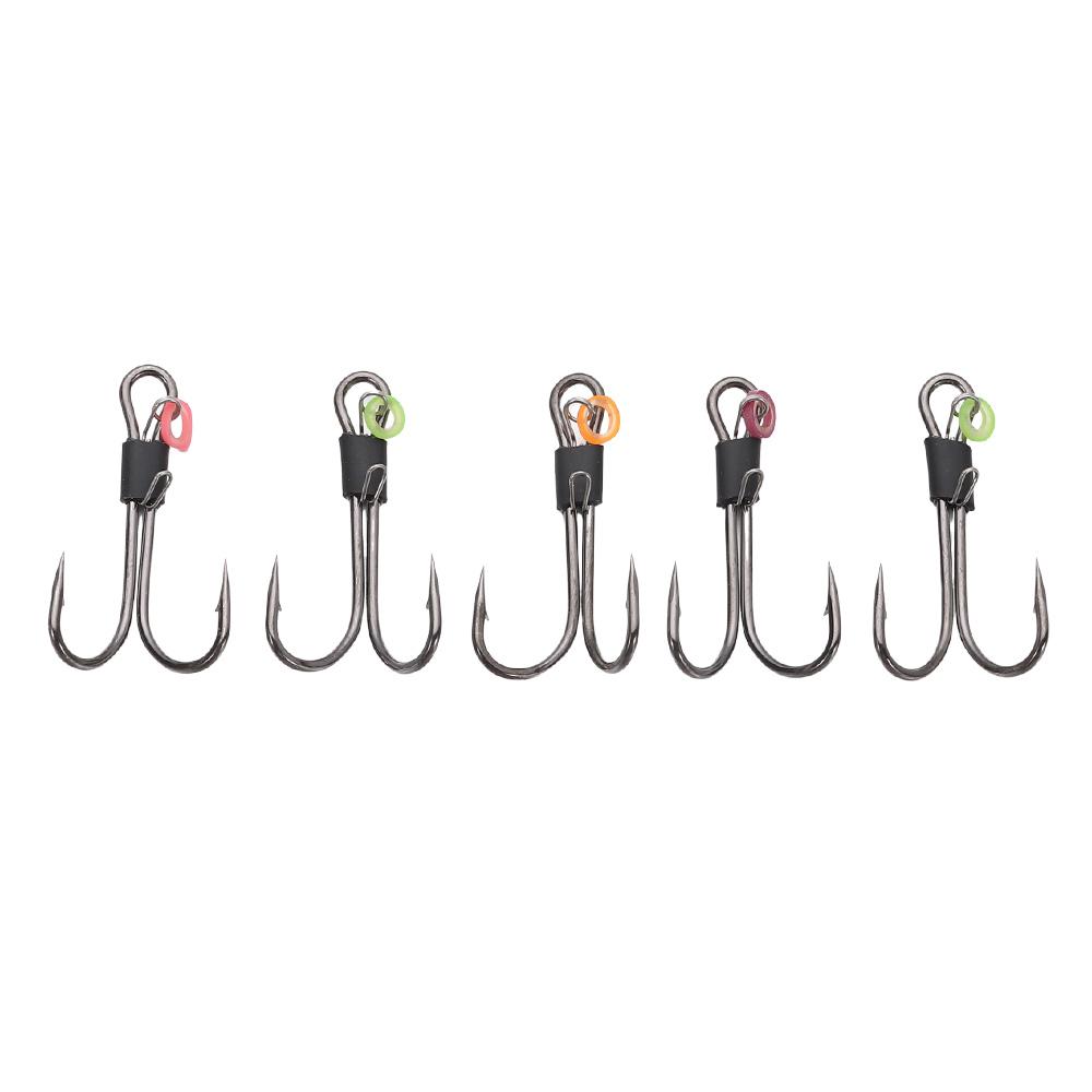 5pcs Double hook/triple hook Live Shrimp Bait Hooks Pickerel Wide Gap High-carbon Steel Fishhook Wacky Weedless Worm Soft Worm