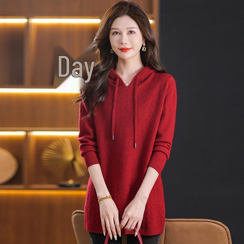 New Women's Plus Size Mid-Length Knitted Sweater - Autumn/Winter Fashionable Loose Korean Style