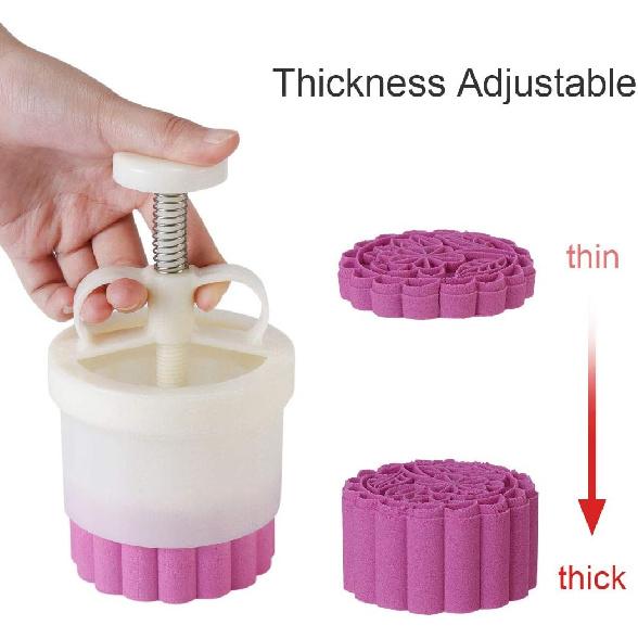 180g 5pcs Cookie Stamps Thickness Adjustable Moon Cake Mold Set, Cookie Press DIY Decoration Hand Press Cutter Cake Dessert Mold