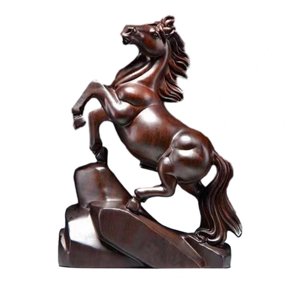 Feng Shui Hästprydnad Häststaty Trähästfigur för Kinesiska Nyåret 2026 Liten Skulptur för Rikedom