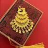 Gold Peacock Tassel Pendant Necklace – Elegant Ethnic Style for Women