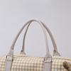 Large Capacity Luggage Bag Canvas Gym Bag Houndstooth Lightweight Storage Bag