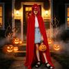 Velvet Medieval Long Cape Conceal Gown Halloween Witchcraft Robe  Medieval Reenactment