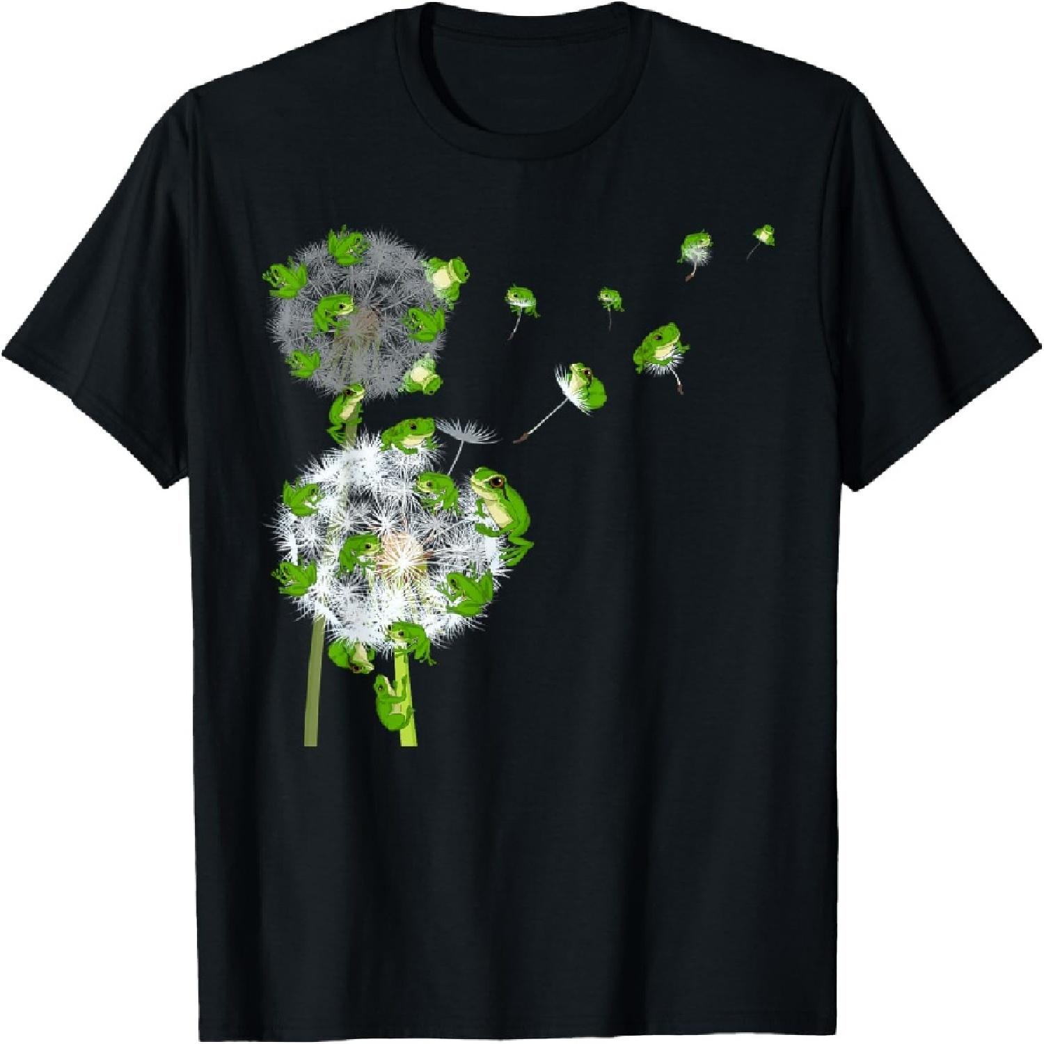 Rainforest Animal Lover Dandelion Amphibian Toad Flower Frog T-Shirt XXXXXL разноцветный