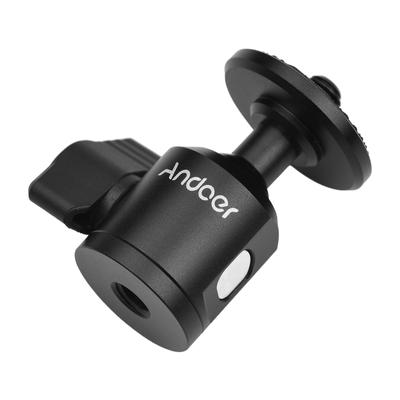 Andoer Mini adattatore per testa a sfera per treppiede per fotocamera, attacco per testa a sfera in lega di alluminio, connettore a vite da 1/4 di pollice