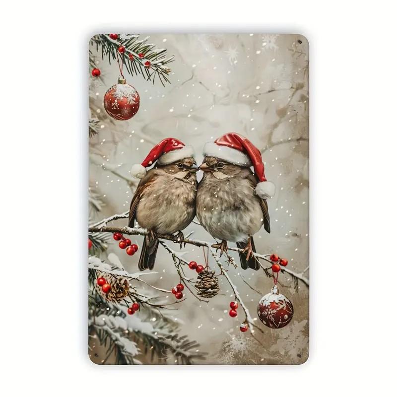 Christmas Metal Tin Signs for Wall Art Hanging Sign, Door Decoration, Xmas Tree Ornament, New Year, Home, Gift,
