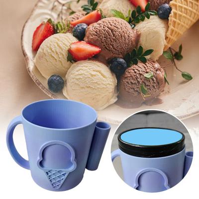 Uchwyt na lody w kubku z miejscem na łyżeczkę, izolowana osłonka na lody, wielokrotnego użytku, wielofunkcyjny pojemnik 16oz, chłodziarka na napoje gazowane, puszki z piwem
