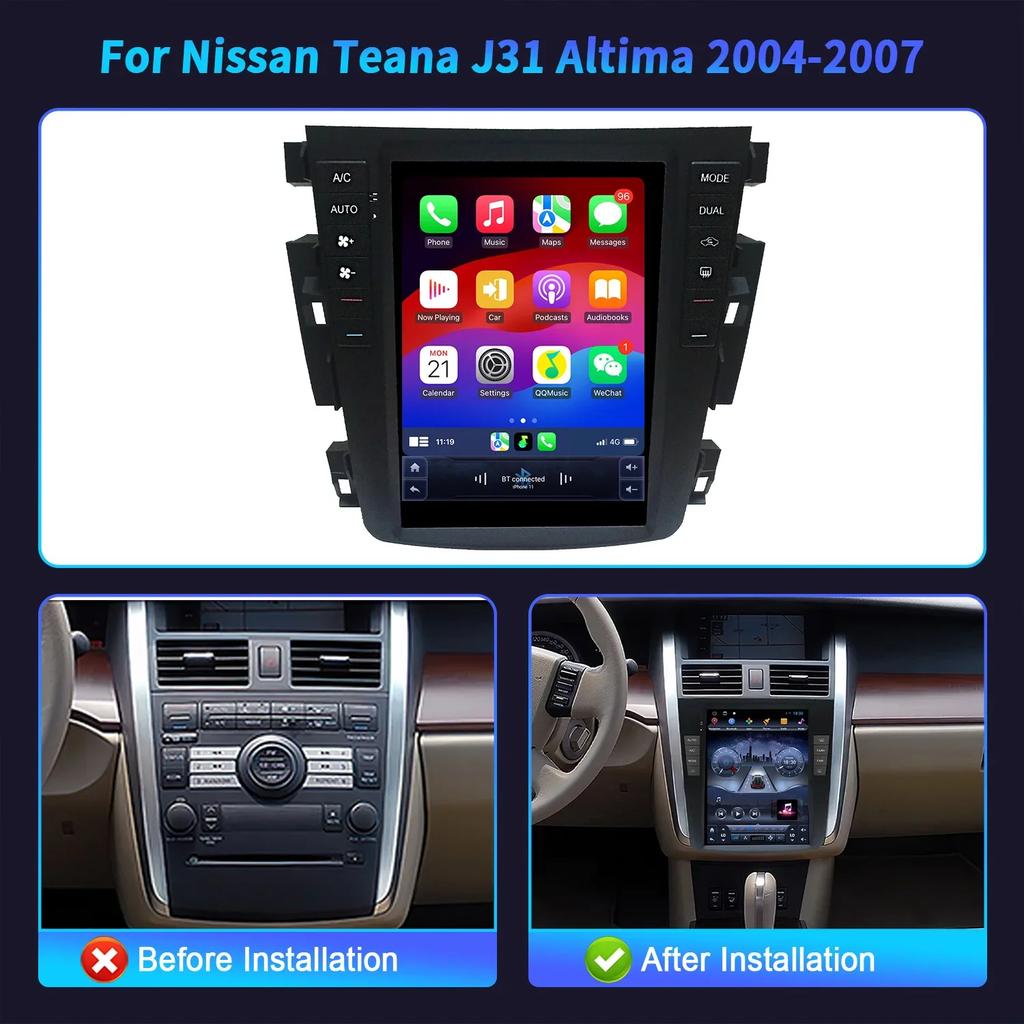 9.7" For Nissan Teana J31 Altima 2004-2007 Car Radio Multimedia Video Player Navigation 4G GPS Android 14 CarPlay Android Auto G