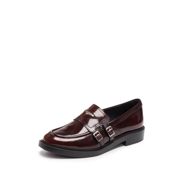 British Style Women'S Leather Shoes Spring Autumn New Thick Bottom Heightening Black Genuine Leather Flat Heels Mary Janes