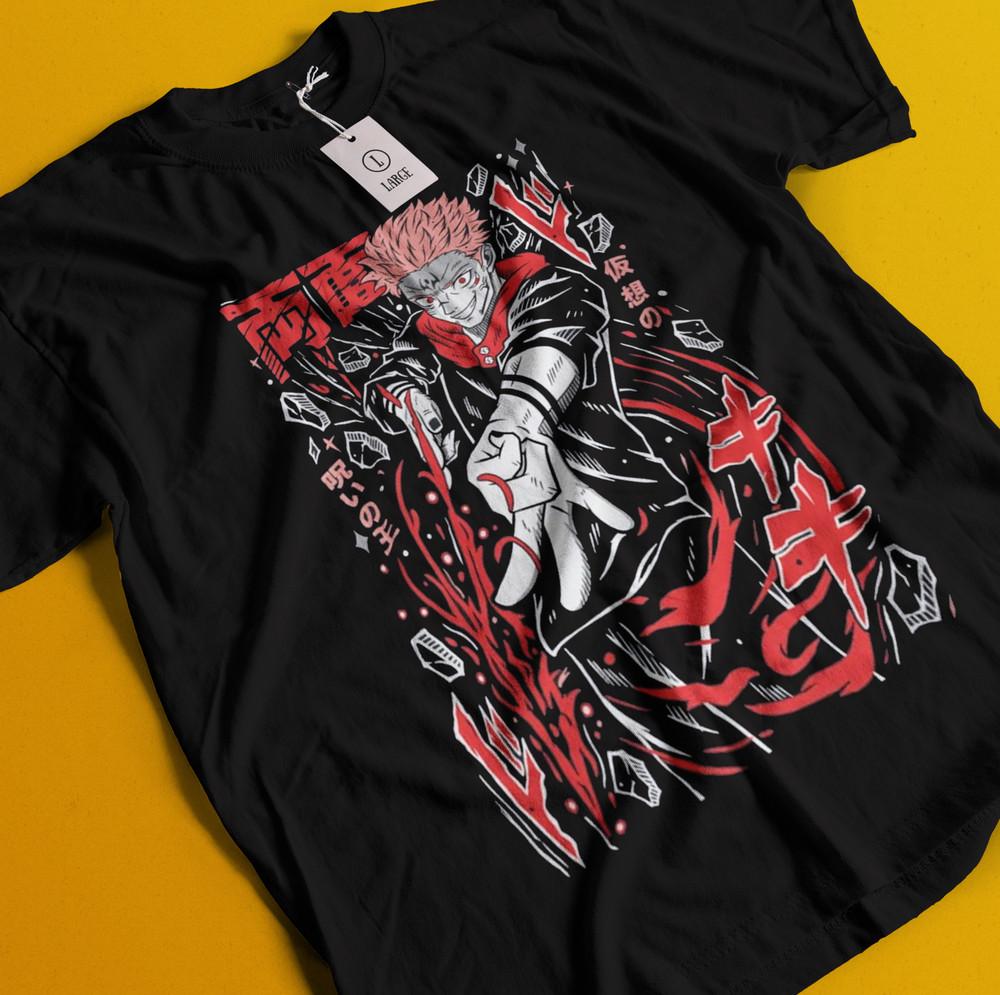 

Футболка Сукуна Футболка Годжо Сатору Футболка Магическая битва Футболка Тодзи Футболка Итадори Махорага 4XL