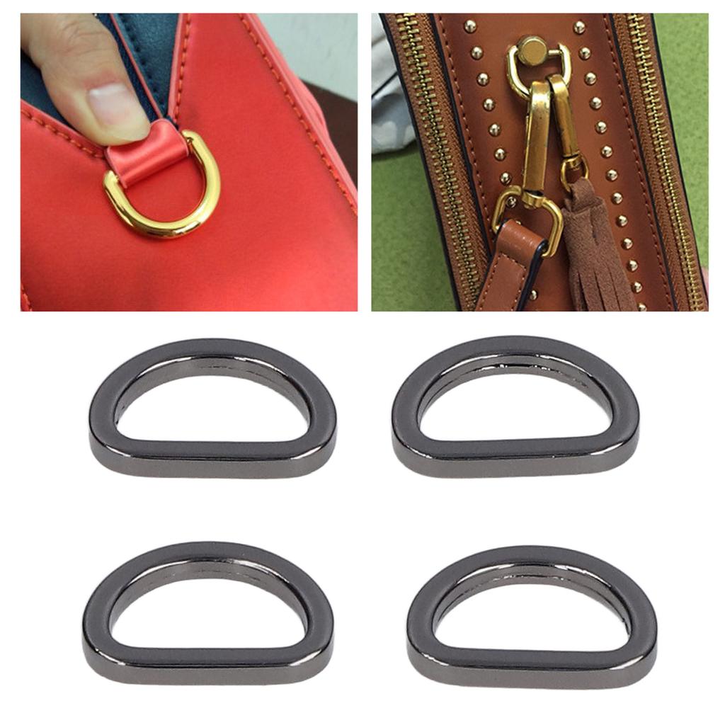 10pcs D Rings Glossy Comfortable Small Compact Decorative Bag Buckles for Crafts