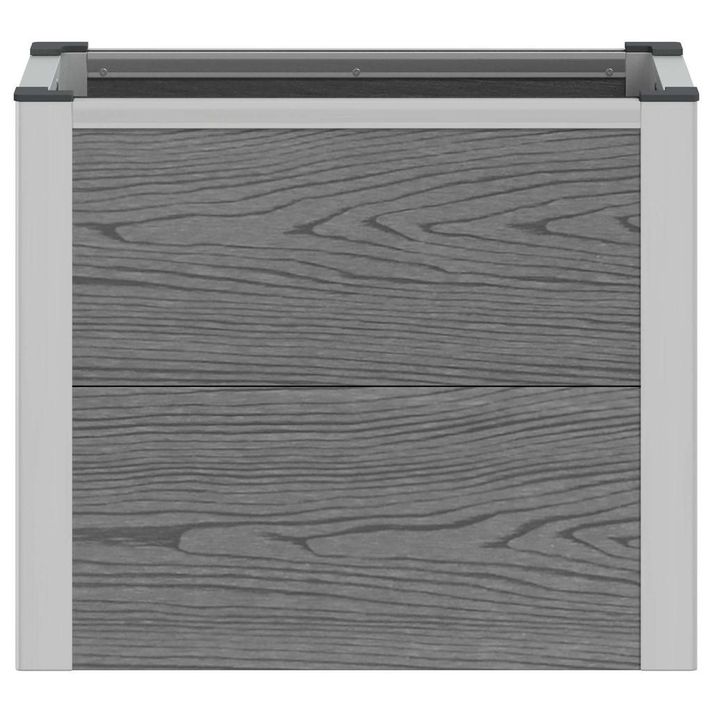 Raised Garden Bed Gray 50 X 30 X 22 Cm WPC and Aluminum