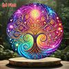 Vintage Metal Wall Art Round Pendant Star Pattern Home Garden Decor