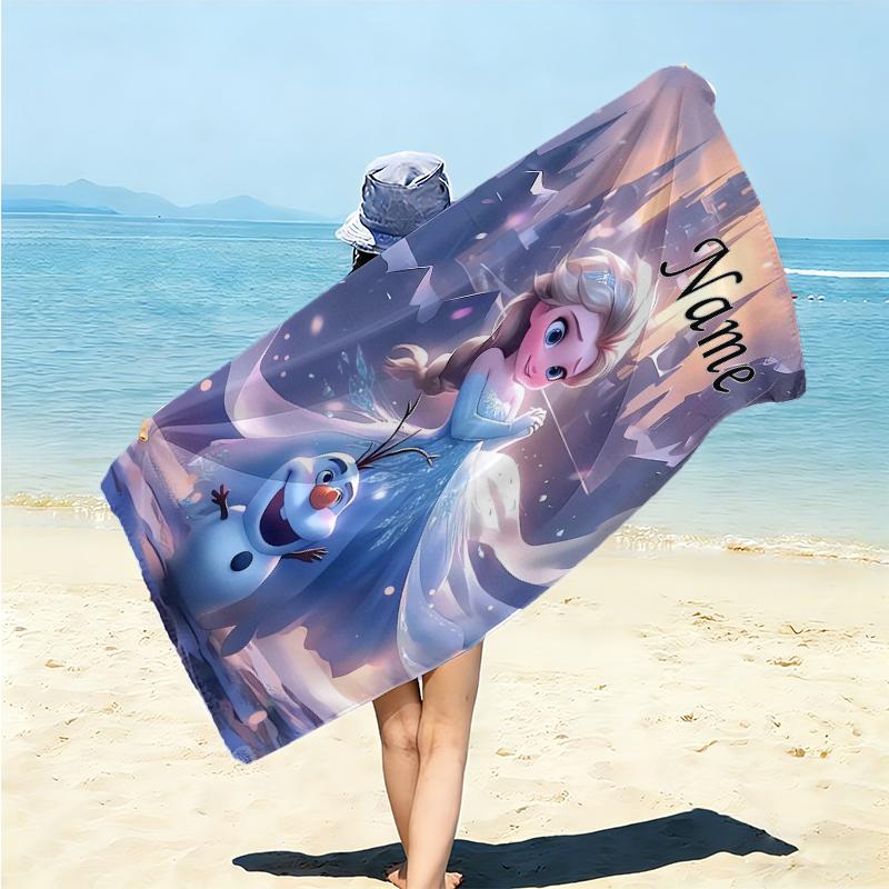 Personalized Elsa Olaf's Winter Magic Beach Towel Microfiber Beach Towel Thin Absorbent for Beach Swimming Yoga Bath Sports. 0910198