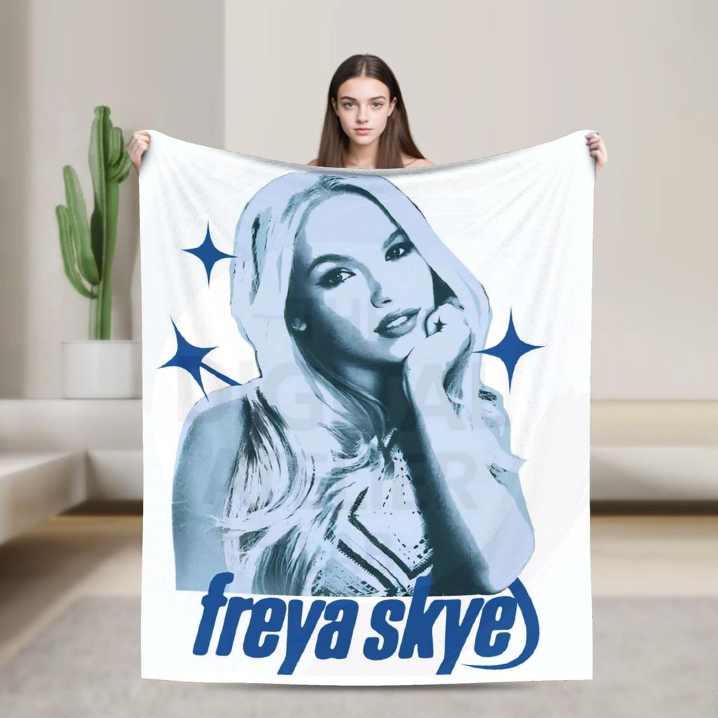 Freya Skye Vintage Fan Warm Blankets Casual Travel Car Bedding Throws Couch Bed Flannel Bedspread Sofa Bed Cover