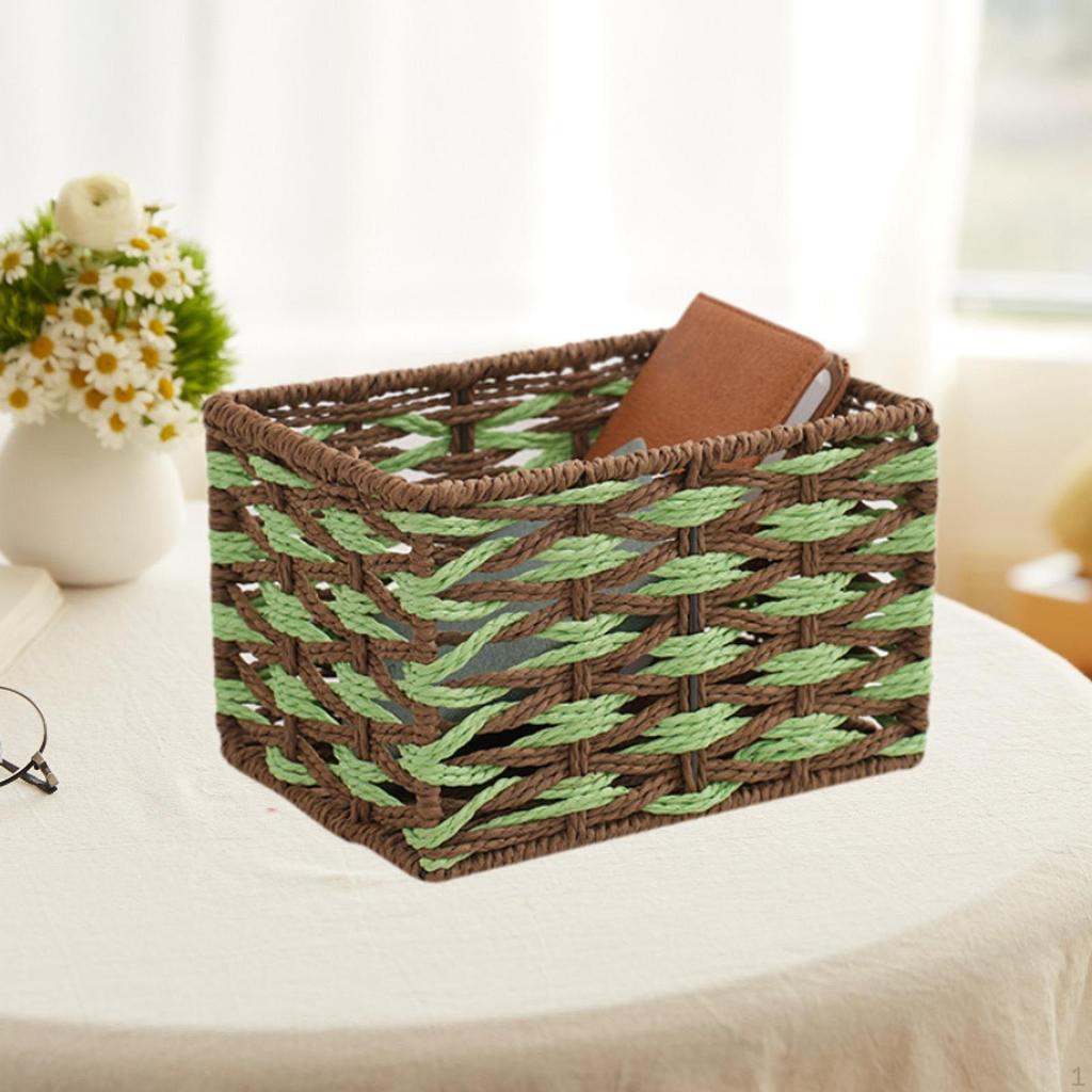 Handwoven Storage Basket Container Versatile Home Decor Practical Bin Organizer Box for