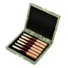 Wooden Silk Cloth Cover Reed Case Holder Storage Box for 6pcs Oboe Reeds Green