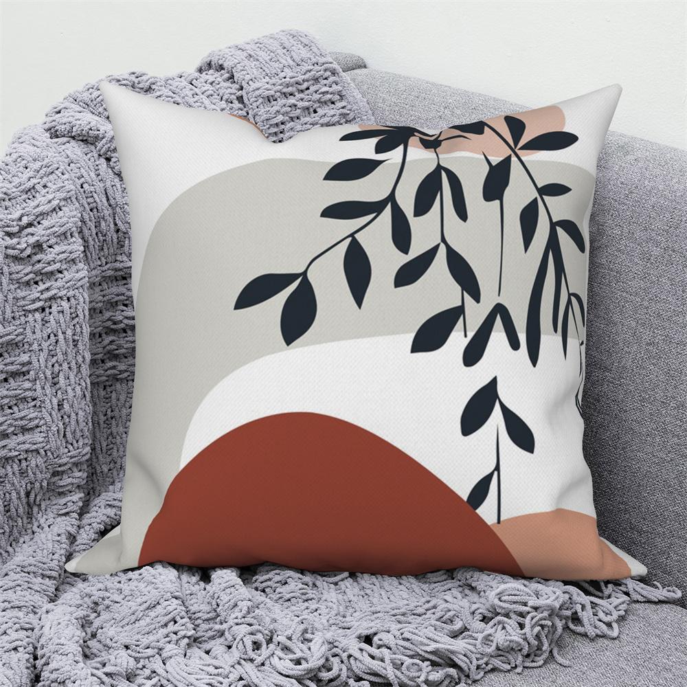 Pillowcase Decoration Home Office Car Abstract Branches and Leaves Nordic Curved  Sofa Cushion Cover