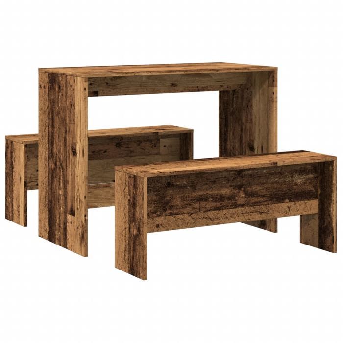 VidaXL Dining Table and Benches Set 3 Pcs Engineered Wood, Dining Table Set, Dining Table with Benches, 855538