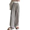 Women's Summer Striped Wide-Leg High-Waisted Pants with Drawstring