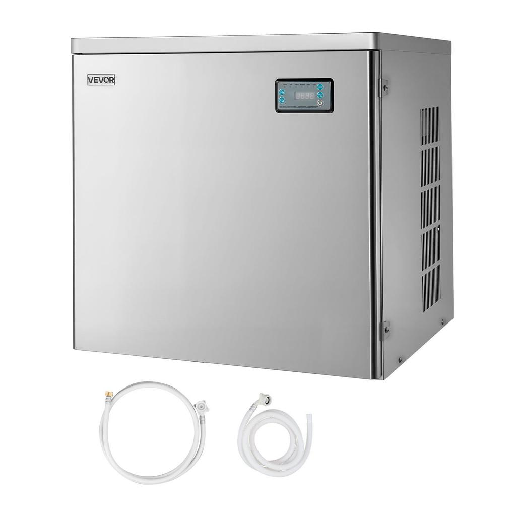 VEVOR Commercial Ice Maker Machine - Head, 204 kg/Day Stainless Steel Ice Machine with Scheduled Ice-Making, Self-Cleaning, Adjustable Thickness