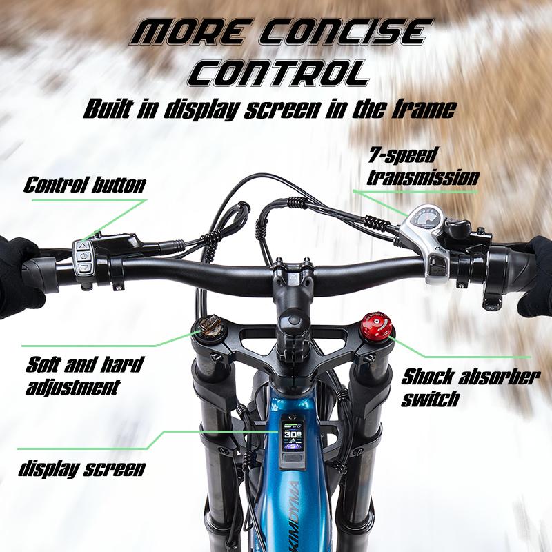 KIMDYMA K03 Adult Electric Bike, 48V20AH 960WH Battery, with Two 3000W Motors, 27.5-inch Wide Tyres, Electric Mountain Bike