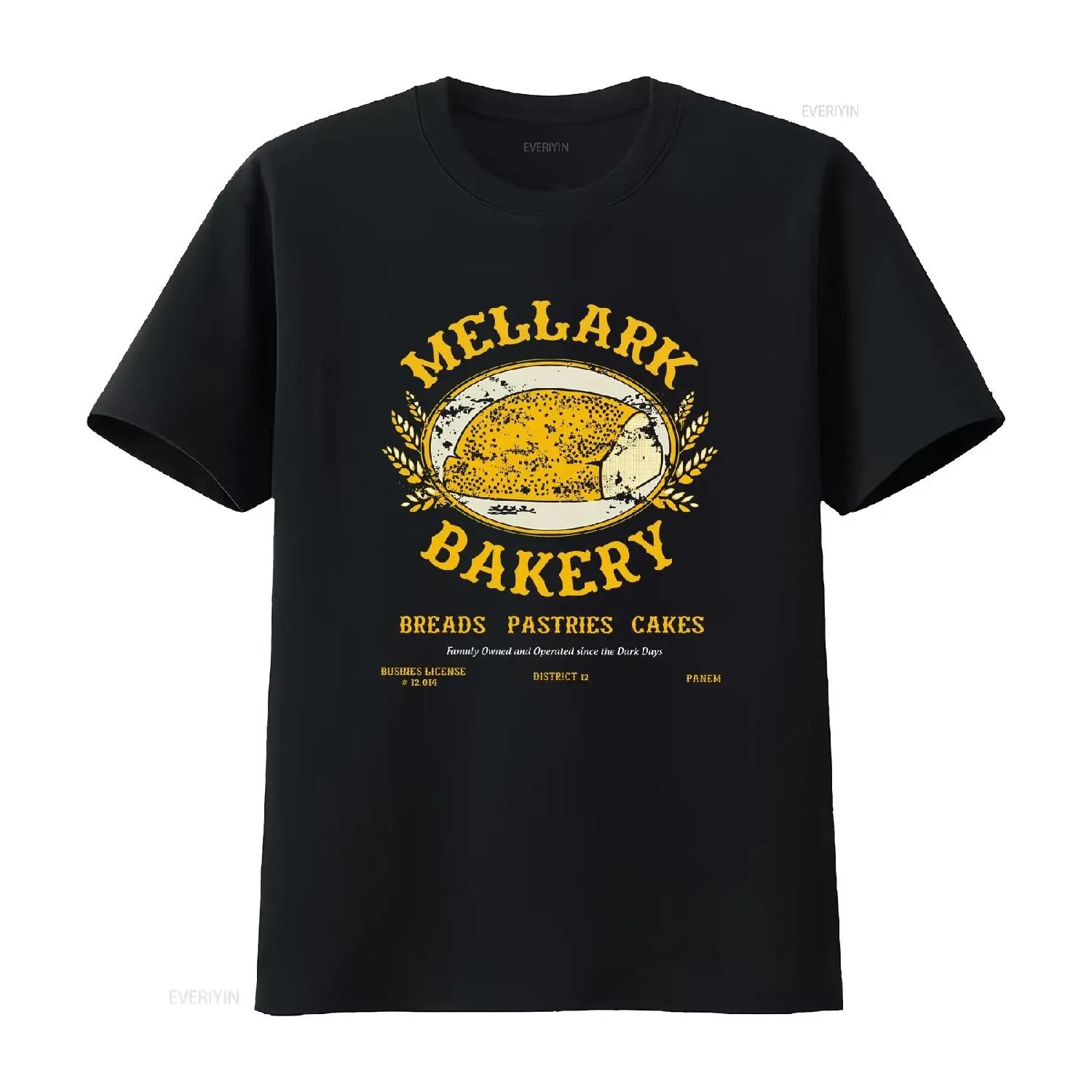 Mellark Bakery SweaT T Shirt Peeta Katniss Everdeen Book Merch District 12 Panem Lover vintage Washed Comfortable S чёрный