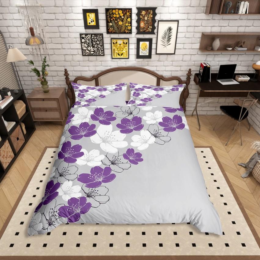 Homewish Cartoon Chic Flower Duvet Cover Set,Outer Space Planet Jungle Mushroom Bedding Set,Dreamy Stars Moon Bed Set