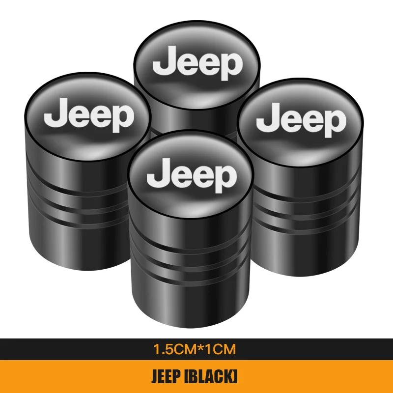 För Jeep 4st Metall Bilhjul Däckventiler Kapslar Vattentät Dammtät Skydd För Jeep Grand Cherokee Wrangler JK Gladiator Compa