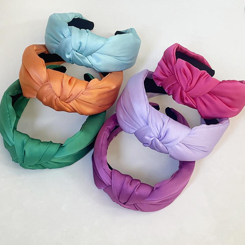 Böhmisches farbiges Satin Schwammknoten Haarband Stirnband Erwachsene Haarschmuck Haarschmuck