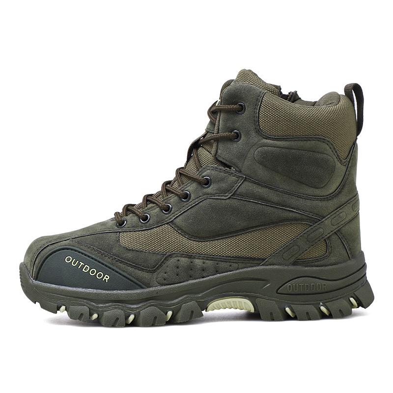 Winter Men's Ankle Boots,Outdoor Leather Ankle Boots, Men's Work Shoes, Hunting, Hiking, Camping and Mountaineering Sports Shoes