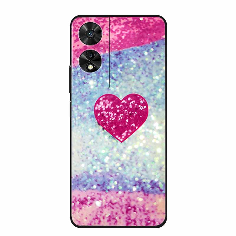 For TCL 505 Case Cartoon Pattern Black Silicone Luxury Phone Cases for TCL 505 Shockproof Soft Covers for TCL 505 TPU Funda Capa