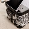 French Vintage Storage Box, Jacquard Fabric Decorative Organizer, Luxury Laundry Hamper Basket, Multi-Purpose Book Storage Bin