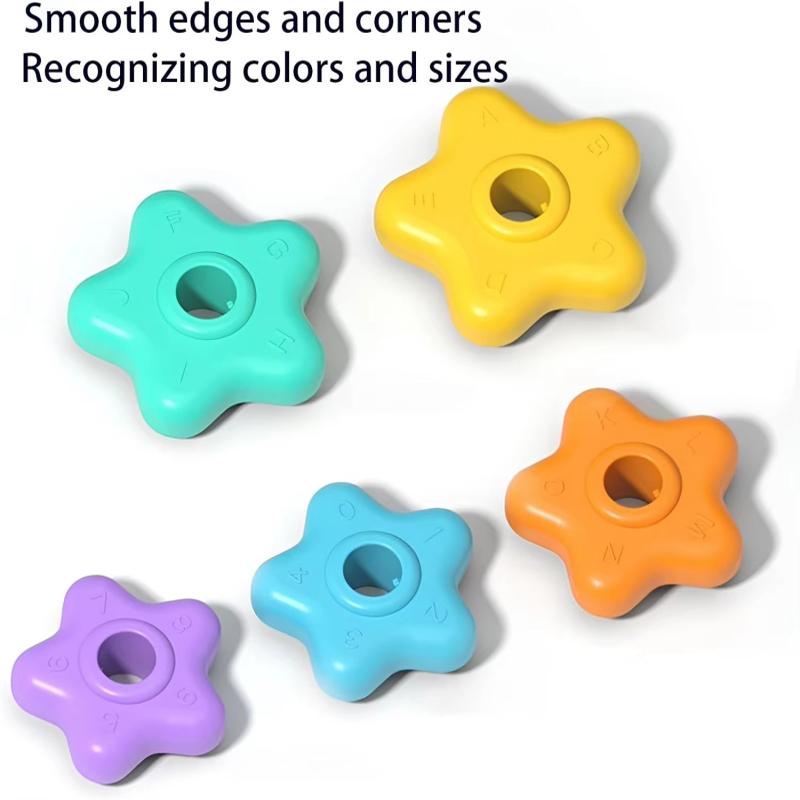 Montessori Rotating Rainbow Tower Baby Stacking Puzzle Toddler Toys Children Motor Skill Game Spinning Stacking Toys 1 To 2 Year