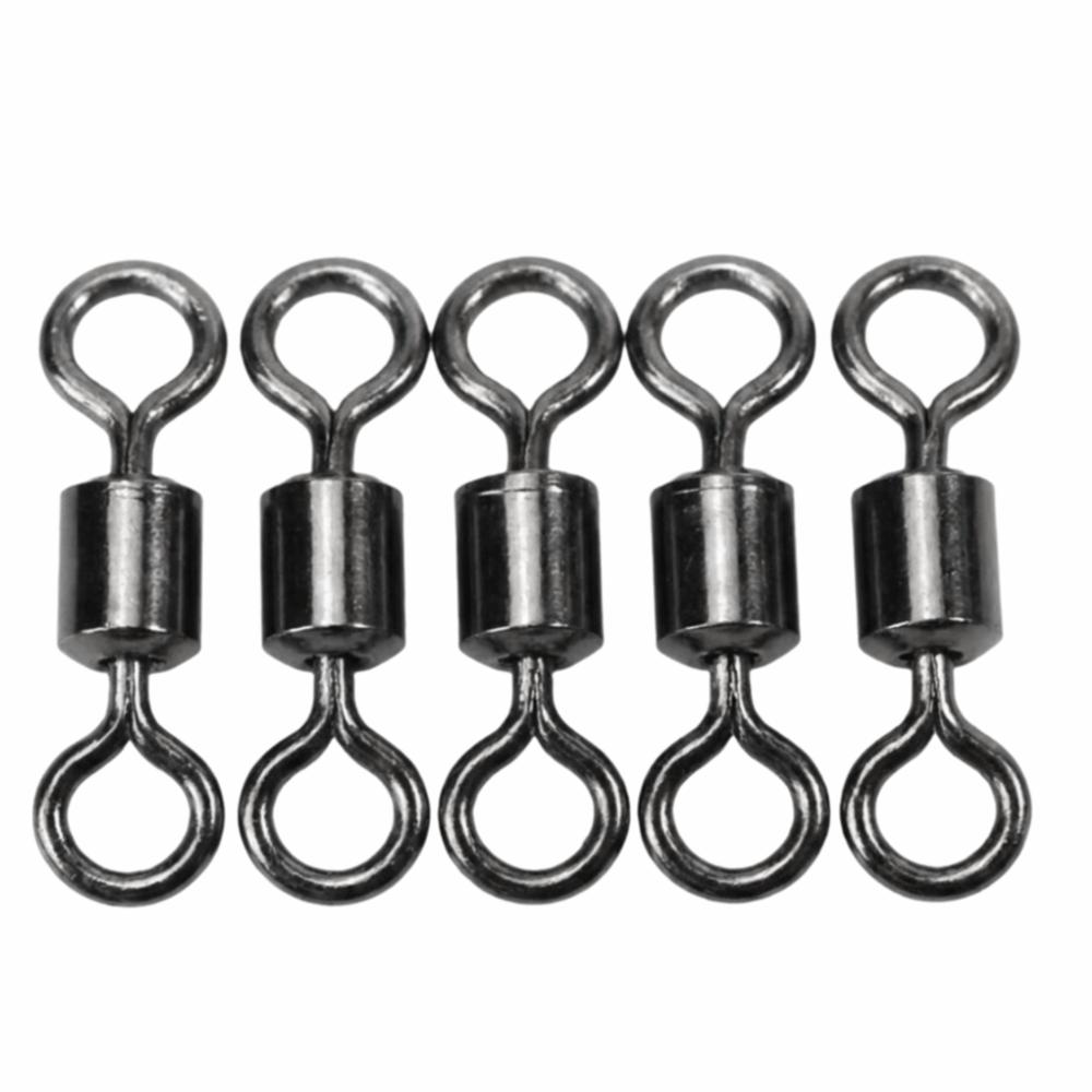 

200PCS 62lb Fishing Barrel Swivel 12mm Fishing Swivel Fishing Rolling Swivel Hook Line Connector 6#-62lb-200pcs