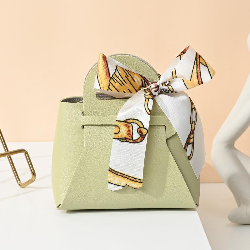 20 Stück Leder Geschenkbeutel Schleife Verpackungsbeutel Hochzeitsgeschenk Verteilungsbeutel Süßigkeiten Verpackungsbox Rosa Mini-Handtasche