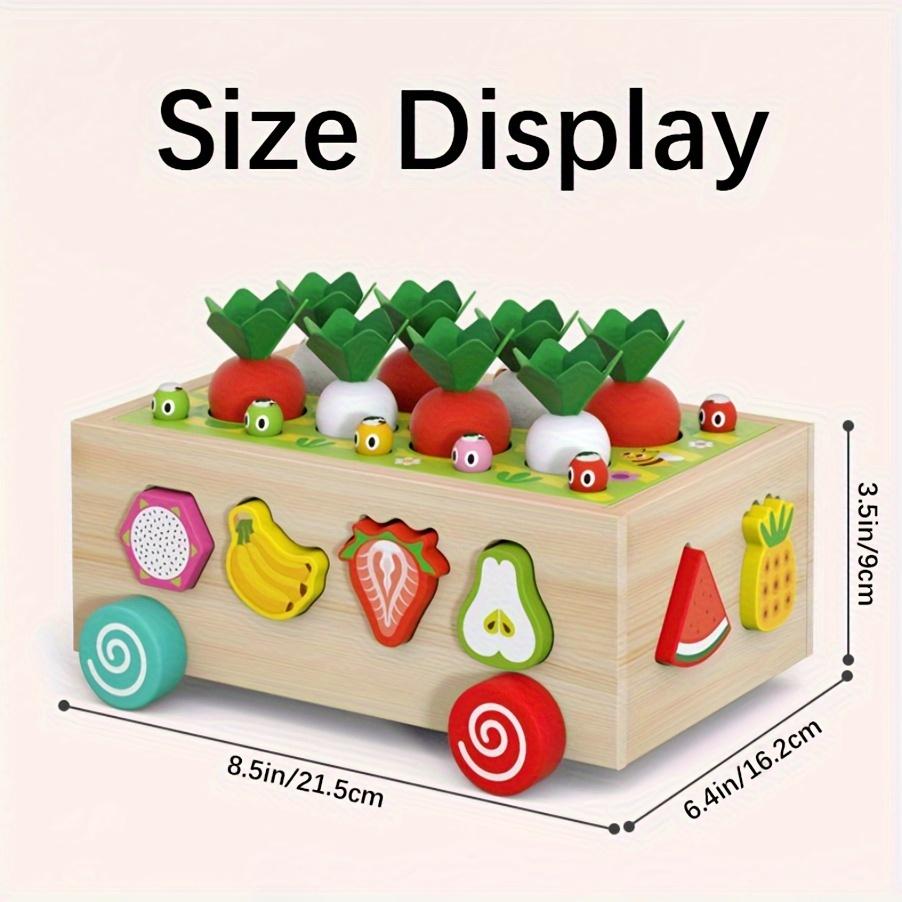 Colorful Wooden Educational Toy Set for Boys Girls Boosts Fine Motor Skills with Fun Farm Orchard Puzzle Games, Enhances Focus  Shape Recognition,