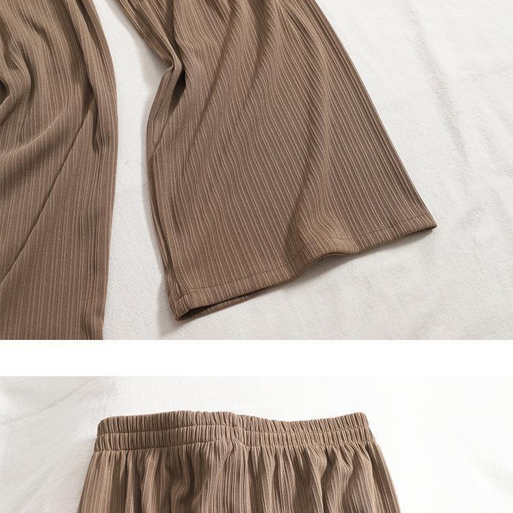 Women's Pants Solid Color Ultra-thin Wide Leg Pants To Wear The Basic Section Straight Casual Pants