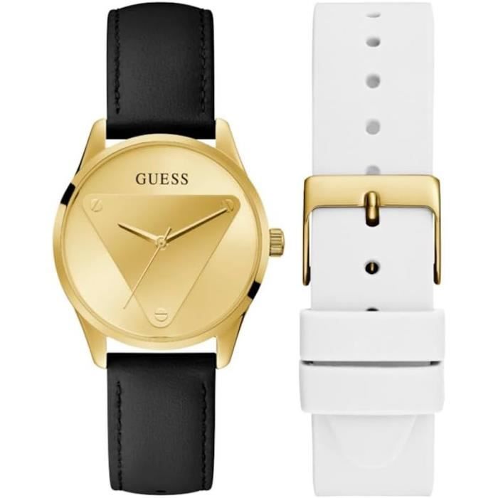 Montre - Guess - Idol Set GW0642L1 - Quartz - Cuir Noir - Boîtier Acier 37mm