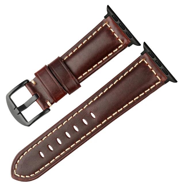 For Oil Wax Leather Band for Apple Watch Strap Ultra 2 49mm 45mm 41mm 44mm 42mm 40mm 38mm iWatch Series 9 8 7 6 SE 5 4 Bracelet