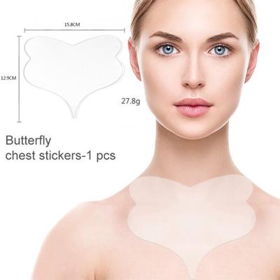 Face Cubic Face Sticker 3D Silikon Gesicht Anti-Falten Aufkleber Wiederverwendbar Augen Stirn Hals Brust Pad Patch Falten, 12-Schmetterling 1pcs, 1 Stück