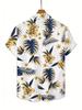 Men's Summer Hawaiian Shirt Tropical Palm Leaf Floral Print Lapel Short Sleeve Button Down Casual Vacation Beach Party Aloha Top