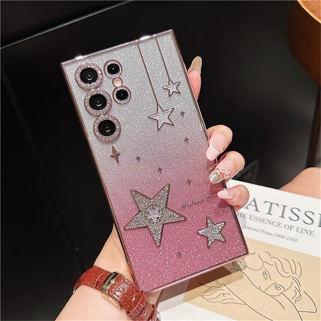 Luxury Glitter Powder Rhinestone Electroplated Mobile Phone Case Suitable for Samsung S24ultra Shell Samsung S23u Protective Case