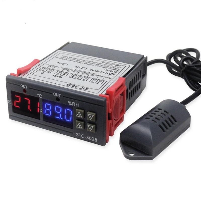 

Dual LCD-Thermostat Temperature Humidity Control STC-3028 Thermometer Hygrometer Incubator Controller 12V/24V/110V-220V