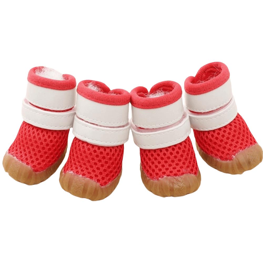 Breathable Dog Mesh Shoes Rubber Sole Dog Paw Protectors Fashion Dog Sneakers  Outdoor Walking