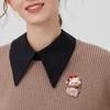 Delicate Enameled Cats Face Brooch Alloy Crafted Accessory Kitten Enamel Badge For Shirts Jackets And Special Occasions