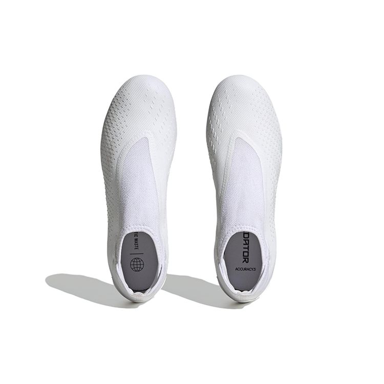 Adidas Predator Accuracy.3 Round Toe Slip-On FG (Rubber Long Studs) Non-Slip Durable Soccer Shoes Unisex Soccer Shoes White FZ6111